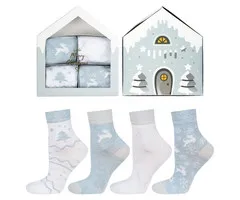 Kerstsokken in cadeaudoos 4 paar