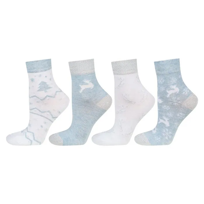 Kerstsokken in cadeaudoos 4 paar