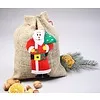 Jute zak kerst met kerstman van vilt