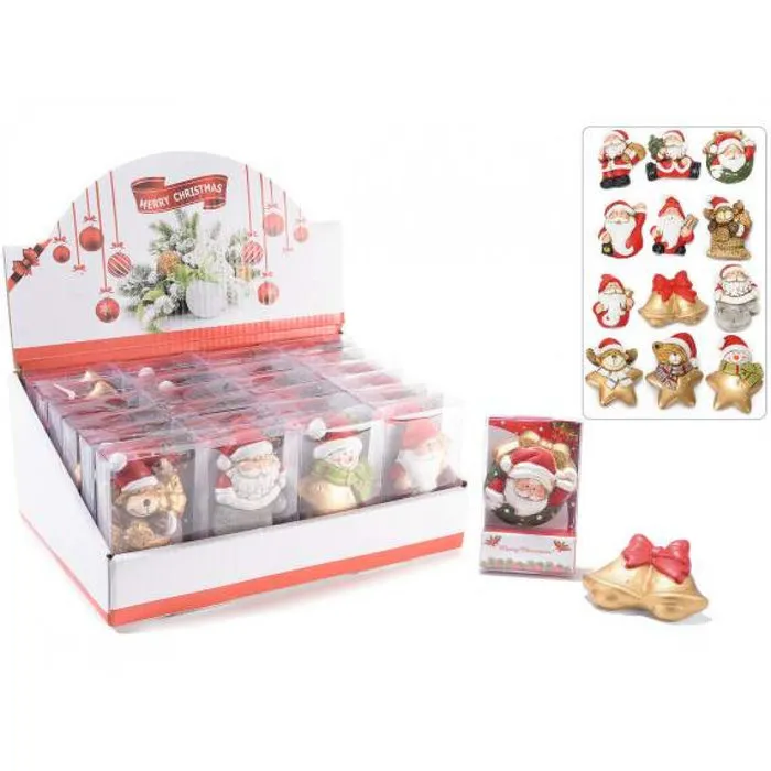 Magneet kerstfiguren in cadeau verpakking