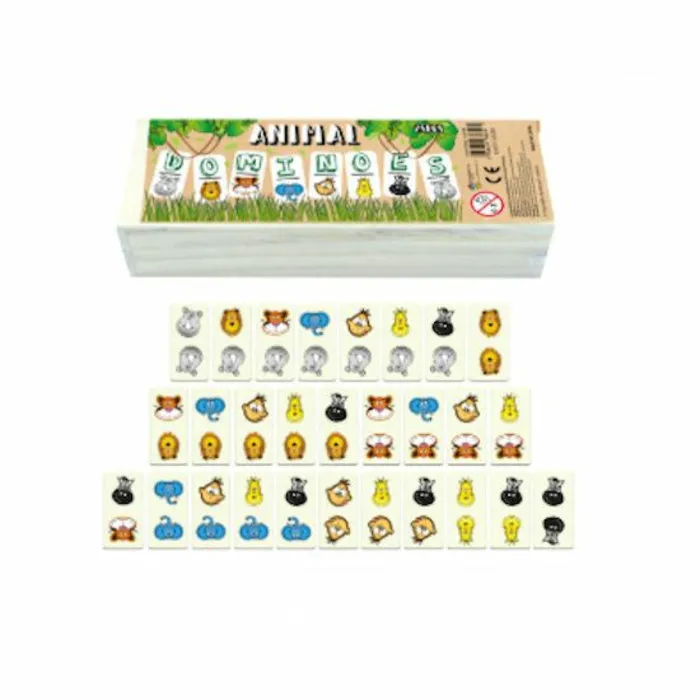 Houten dieren domino