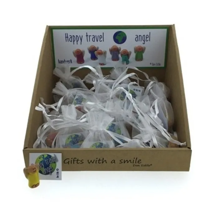 Happy travel angel met organza zakje