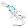 Zilver hanger Ohm Topaas blauw