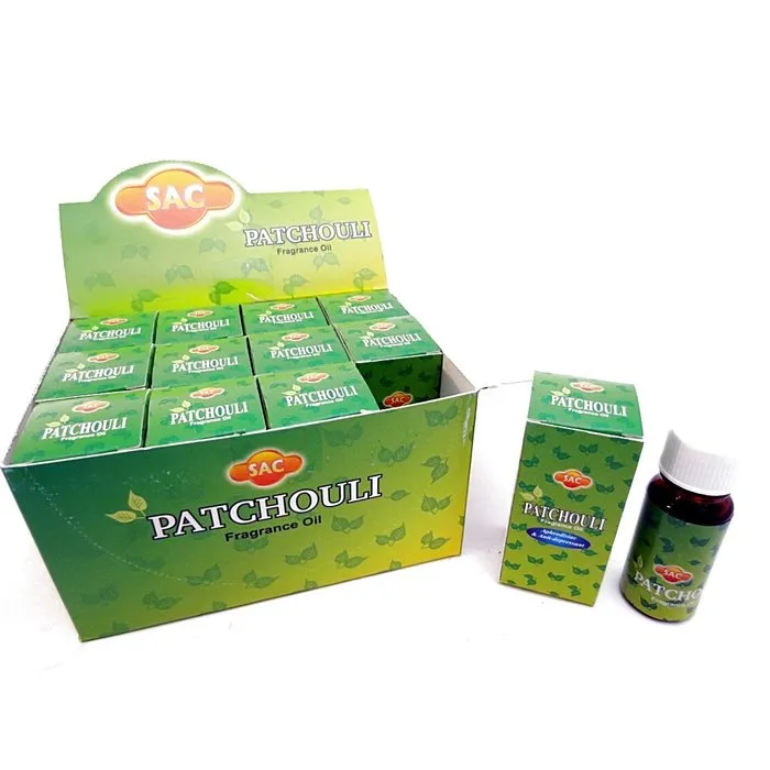 Patchouli geurolie van SAC met warme, aardse geur. Ontspannend en sfeervol