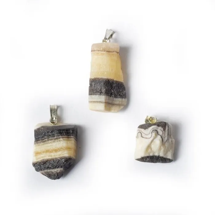 Zebra onyx ruw edelsteenhanger