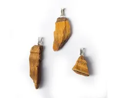 Tijgeroog ruw edelsteenhanger