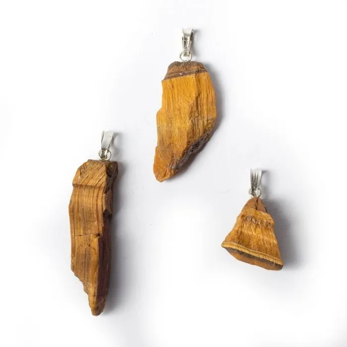 Tijgeroog ruw edelsteenhanger