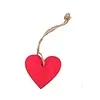 Decoratie hanger houten hartje rood 4 cm