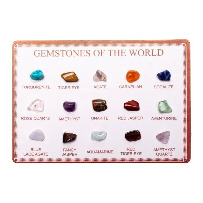 Kaartje met mini edelstenen