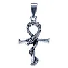 Hanger ankh met slang zilver