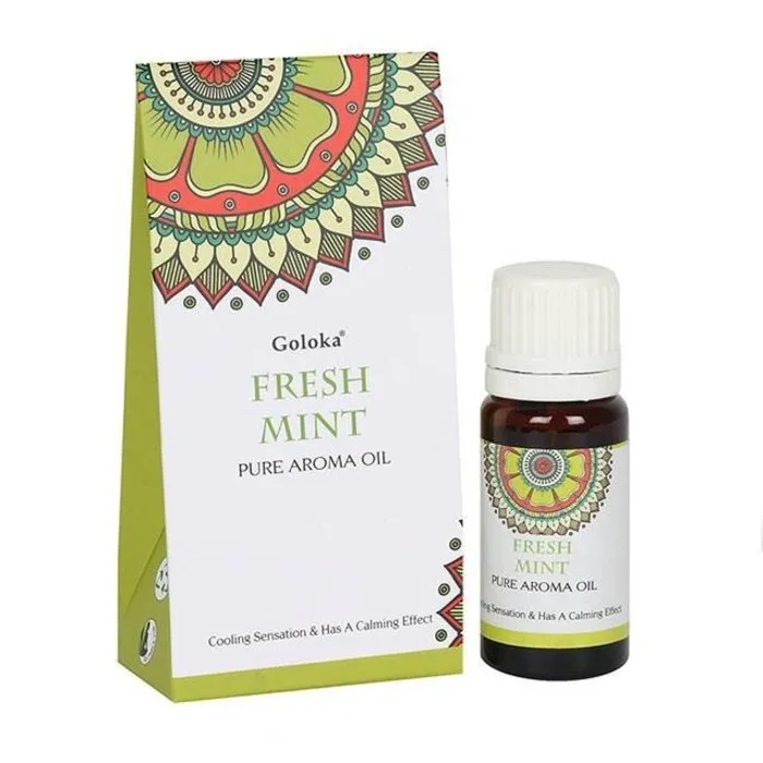 Fresh Mint geurolie van Goloka met frisse muntgeur. Verkwikkend en verhelderend.