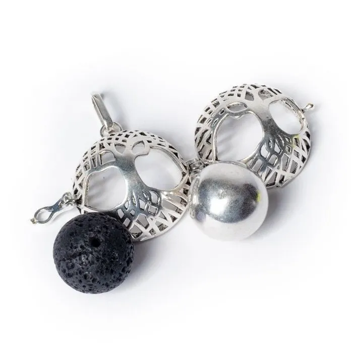 Levensboom bola zwangerschapshanger zilverkleurig