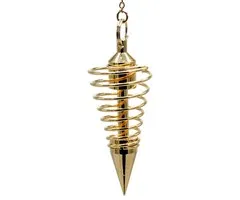 Pendel spiraal messing verguld 6 cm