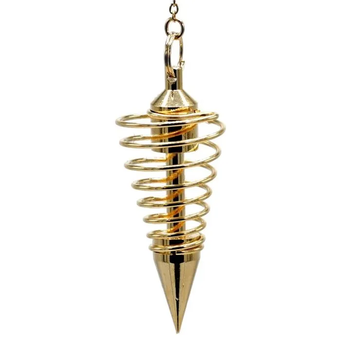 Pendel spiraal messing goudkleur 6 cm
