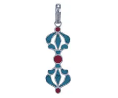 Vajra hanger zilver turkoois
