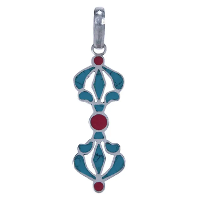 Vajra hanger zilver turkoois