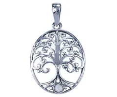 Zilver hanger Levensboom met maansteen