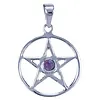 Zilver hanger Pentagram met Amethist