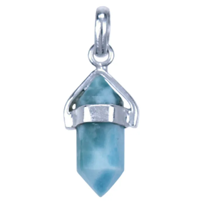 Zilver hanger dubbeleinder Larimar