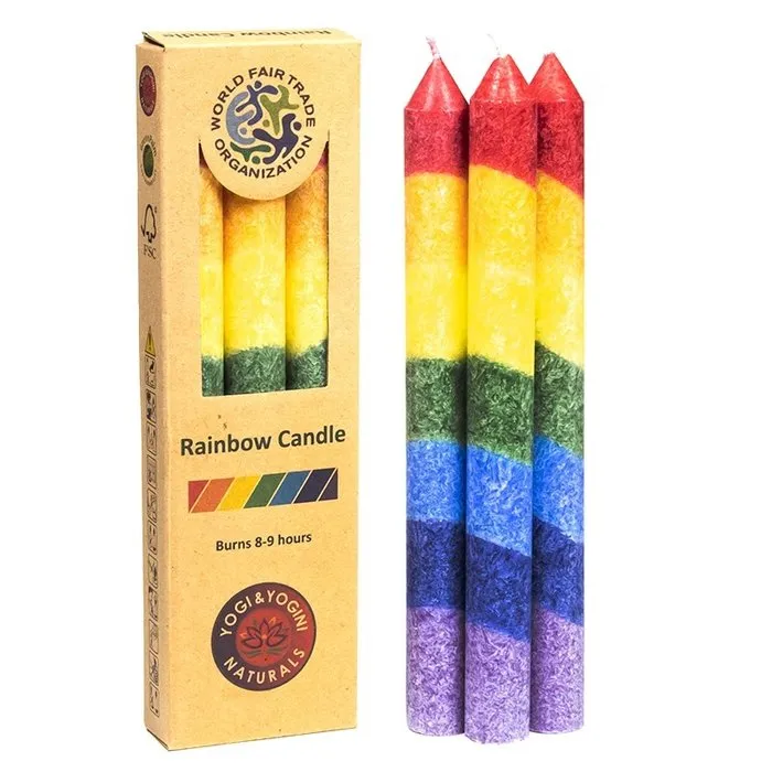 Regenboogkaarsen 3 stuks