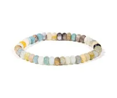 Armband amazoniet ovale kraaltjes elastisch