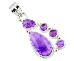 Zilveren hanger amethist