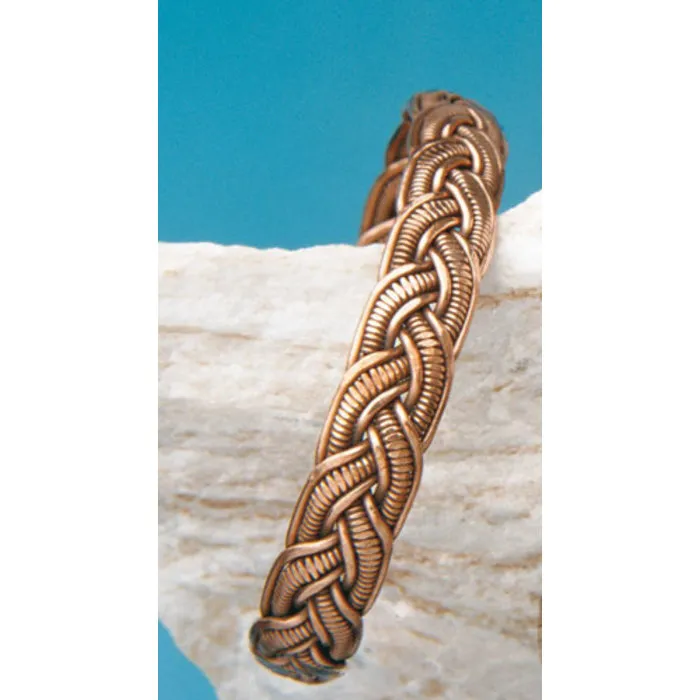 Gevlochten koperen armband