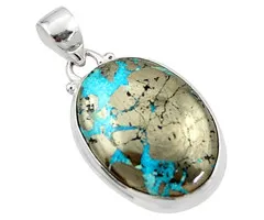 Zilveren hanger Perzisch turkoois sunray
