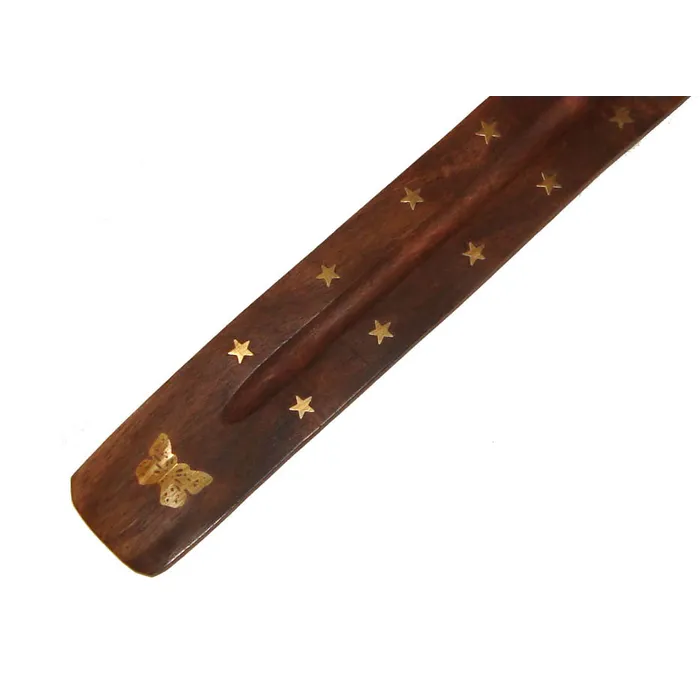 Houten wierookplankje vlinder