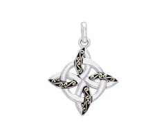 Celtic Four Point Knot hanger zilver