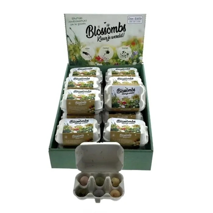 6  Zaadbommetjes in eierdoosje