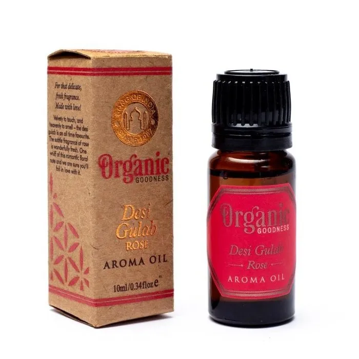 Roos aroma olie van Organic Goodness voor rust en harmonie