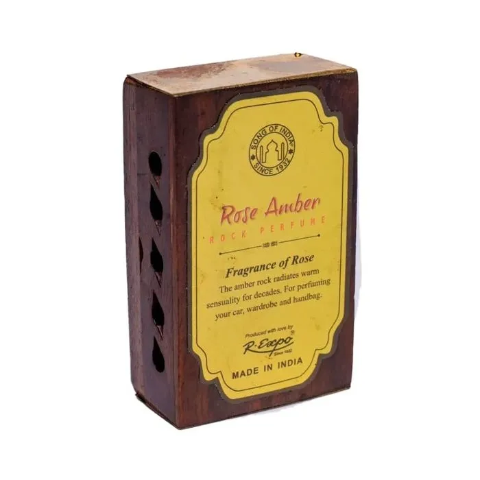 Wierookhars Rose en Amber in houten doosje