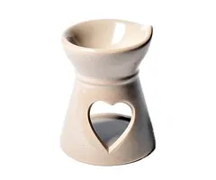 Aromabrander voor smeltkaarsjes hart beige