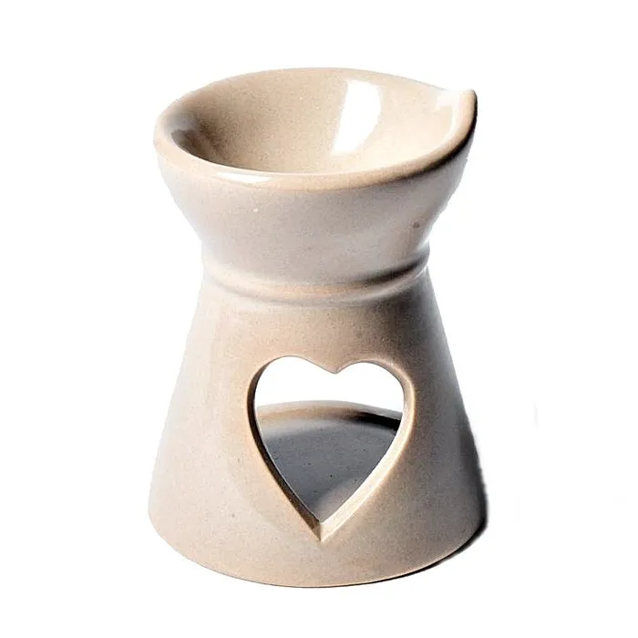 Aromabrander voor smeltkaarsjes hart beige