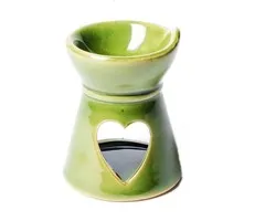 Aromabrander voor smeltkaarsjes hart groen