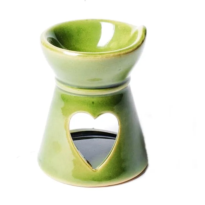 Aromabrander voor smeltkaarsjes hart groen