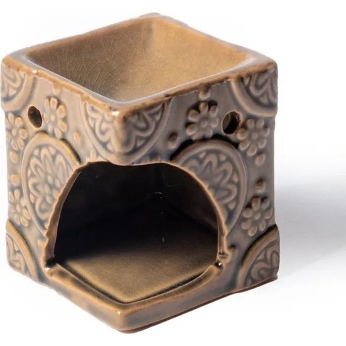 Aromabrander voor smeltkaarsjes bloemen beige