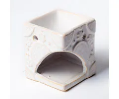 Aromabrander voor smeltkaarsjes bloemen wit