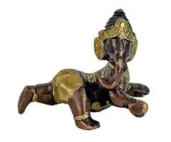 Baby Ganesha messing 2 kleurig
