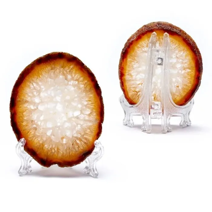 Agaatschijf display transparant