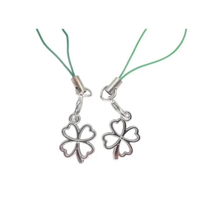 Gelukshanger klaver vier metaal met kaartje