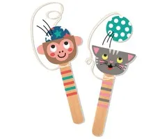Houten vangspel poes of aap