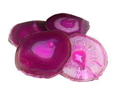 Agaatschijf roze groot 12 a 15 cm