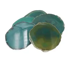 Agaatschijf groen groot 10 a 12 cm