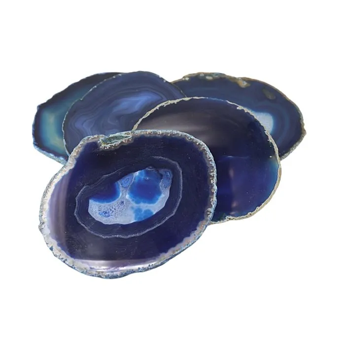 Agaatschijf blauw groot 12 a 15 cm