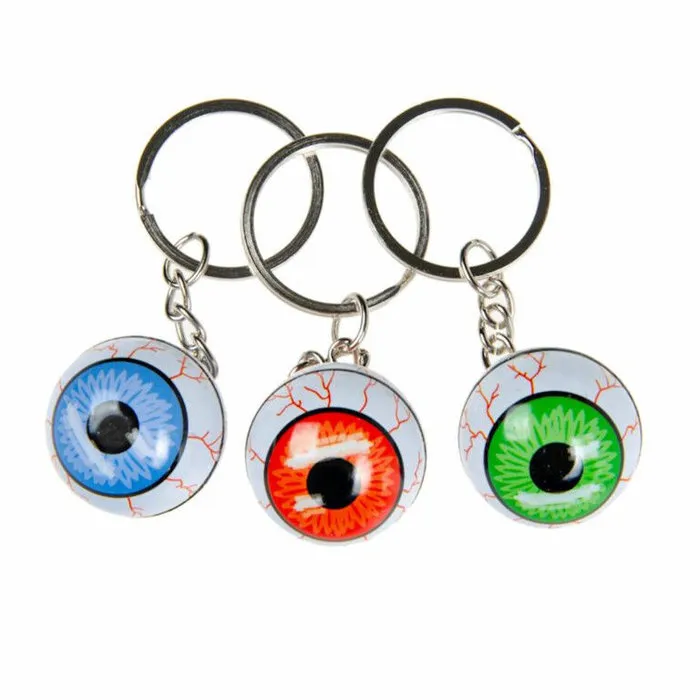 Oogbal sleutelhangers 12 stuks