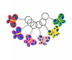 Sleutelhanger vlinder 12 stuks