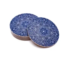 Mandala onderzetters donkerblauw set van 6