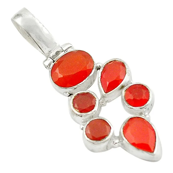 Zilveren hanger carneool